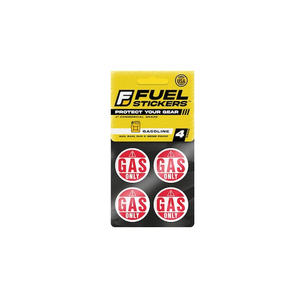 Fuel Stickers Gasoline Sticker: Gas Labels for Fuel Can & Outdoor Power Equipment, Hvy-Dty, 1'' Dia, 4PK Z-1RGAS-4PK - main